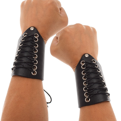 1 pc or pair of 10cm Length - Leather Arm Bracer - 2 colors to choose