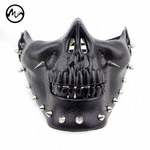 Steampunk Skull Half Face Mask with Spike