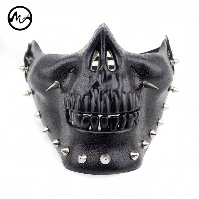 Steampunk Skull Half Face Mask with Spike