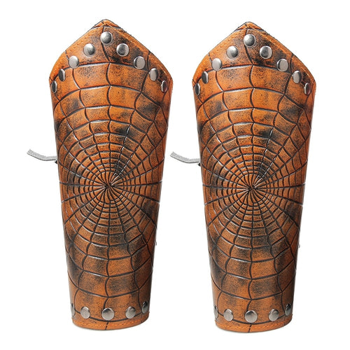 1 pc or pair - Faux Leather Arm Guard - Spider Web design - 2 colors to choose